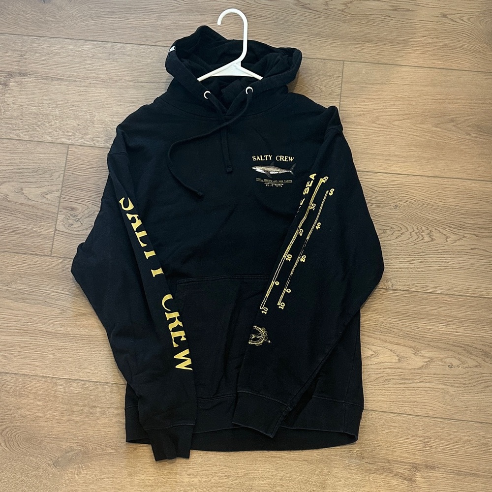 Salty Crew Black and Gold Hoodie for Men